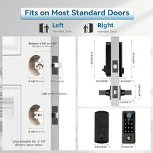 Load image into Gallery viewer, BEBASIA Smart Fingerprint Door Lock with Handle Set, Full App Control, Electronic Digital Touchscreen Keypad, Deadbolt Smart Locks for Front Door, Auto Lock, Black
