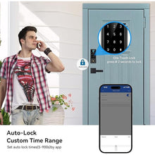 Load image into Gallery viewer, BEBASIA Smart Fingerprint Door Lock with Handle Set, Full App Control, Electronic Digital Touchscreen Keypad, Deadbolt Smart Locks for Front Door, Auto Lock, Black
