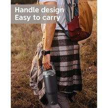 Load image into Gallery viewer, Gpeng 30 oz Tumbler with Handle, Water Bottles with Straw Lid, Insulated Stainless Steel Travel Mug Cup Holder Friendly, Keep Drinks Cold or Hot for 48+ Hours
