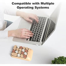 Load image into Gallery viewer, Wireless Number Pads, Cute Colorful Numeric Keypad Numpad Portable 2.4 GHz Financial Accounting Number Keyboard Extensions, 18 Key Number Numpad for Laptop Desktop, PC (Cream)
