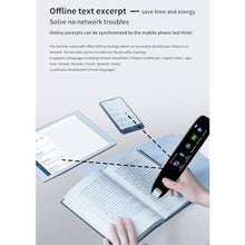 Load image into Gallery viewer, Scan Reader Pen, Smart Digital Reader Pen, Text to Speech Reading Pen for Students, Dyslexia, Voice Language Translator for Travelers &amp; Businessmen, Portable Real-time Translation

