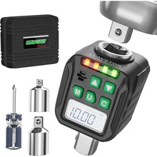 Load image into Gallery viewer, Digital Torque Adapter Set with 3/8" and 1/4" Adapters, Digital Torque Wrench Converter with ±3% Accuracy (1/2-Inch, 1.1-22.1 Ft-lb/1.5-30 Nm)
