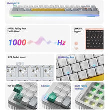 Load image into Gallery viewer, nuphy Halo75 V2 Mechancial Gaming Kyeboard,75% Wireless Hot Swappable Bluetooth Keyboard,83 Kyes RGB Backlit Keyboard,Support Bluetooth/2.4GHz/USB-C (White, Raspberry (46gf))
