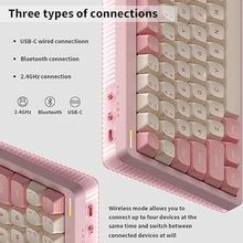 Load image into Gallery viewer, nuphy Halo75 V2 Mechancial Gaming Kyeboard,75% Wireless Hot Swappable Bluetooth Keyboard,83 Kyes RGB Backlit Keyboard,Support Bluetooth/2.4GHz/USB-C (Pink, Lemon (55gf))
