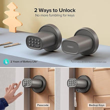 Load image into Gallery viewer, Door Lock Knob with Keypad Keyless Entry Door Knob Electric Coded Indoor Door Knob for Interior Doors Thickness up to 2-1/4", Bedroom, Home Office, Garage, 4xAA Alkaline Battery, M1 Titanium
