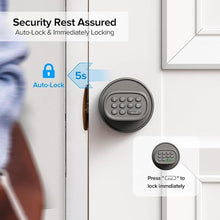 Load image into Gallery viewer, Door Lock Knob with Keypad Keyless Entry Door Knob Electric Coded Indoor Door Knob for Interior Doors Thickness up to 2-1/4", Bedroom, Home Office, Garage, 4xAA Alkaline Battery, M1 Titanium
