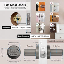 Load image into Gallery viewer, Door Lock Knob with Keypad Keyless Entry Door Knob Electric Coded Indoor Door Knob for Interior Doors Thickness up to 2-1/4", Bedroom, Home Office, Garage, 4xAA Alkaline Battery, M1 Titanium
