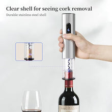 Load image into Gallery viewer, Electric Wine Opener, Battery Operated Wine Bottle Opener with Foil Cutter/LED Indicator, Automatic Bottle Corkscrew Opener for Home Bars (4 x AA Batteries Not Included)
