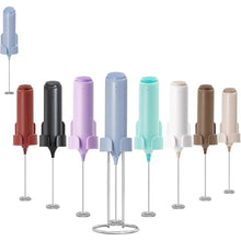 Load image into Gallery viewer, Powerful Electric Milk Frother Set, Rechargeable Drink Blender with Stand/Base, Foam Maker Mixer, Handheld Milk Frother for Coffee, Cappuccino, Latte, Matcha, Protein Powder -Blue
