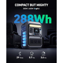 Load image into Gallery viewer, Anker Portable Power Station SOLIX C300, 288Wh LiFePO4 Battery, 300W (600W Surge) Solar Generator, 140W Two-Way Fast Charging, for Outdoor Camping, Traveling, and Emergencies (Solar Panel Optional)
