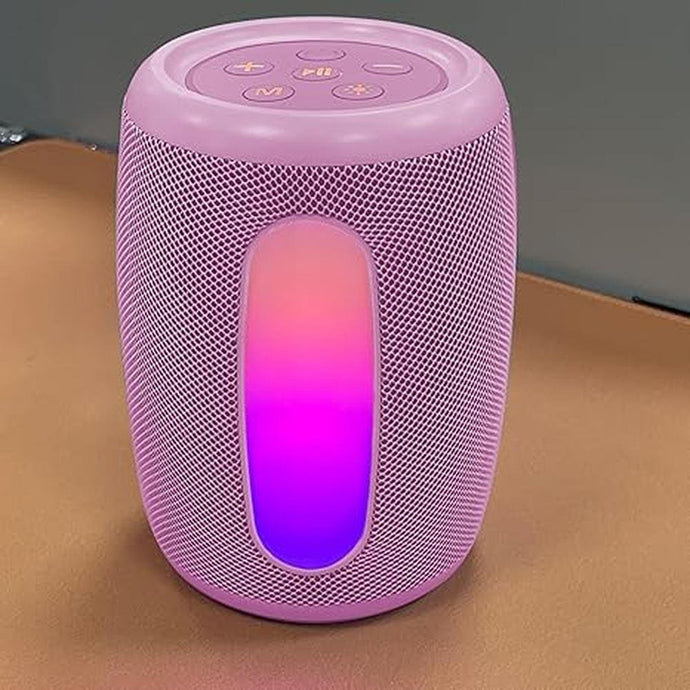 Portable Bluetooth Speaker, Wireless Waterproof Speaker Stereo Loud Sound with LED Lights/FM Radio, BT 5.3, TWS Pair for Camping Beach Party Shower Small Speaker, Him Her Boy Girl Electronics Gift