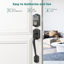 Load image into Gallery viewer, Keyless Entry Door Lock with Handle Set - Fingerprint Deadbolt, Electronic Keypad Deadbolt, Smart Locks for Front Door, Auto-Lock &amp; One Touch Locking, Easy Installation - Oil Rubbed Bronze
