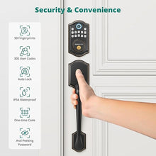 Load image into Gallery viewer, Keyless Entry Door Lock with Handle Set - Fingerprint Deadbolt, Electronic Keypad Deadbolt, Smart Locks for Front Door, Auto-Lock &amp; One Touch Locking, Easy Installation - Oil Rubbed Bronze
