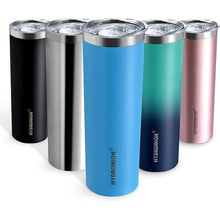 Load image into Gallery viewer, HYDROWION Triple-Insulated Tumblers - Stainless Steel with Lid and Straw, 20 oz Water Bottle, Stainless Steel Cups, Coffee Travel Mug for Home &amp; Office Blue
