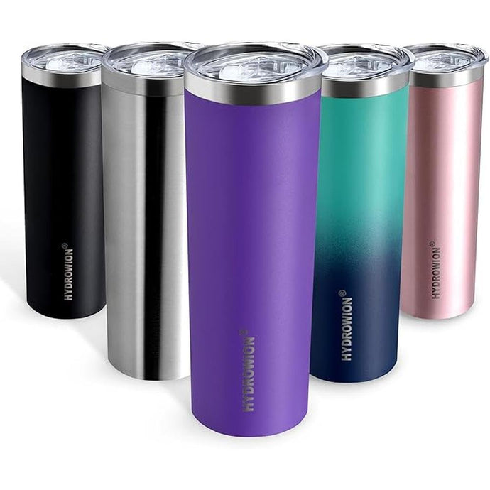 HYDROWION Triple-Insulated Tumblers - Stainless Steel with Lid and Straw, 20 oz Water Bottle, Stainless Steel Cups, Coffee Travel Mug for Home & Office Violet