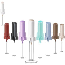 Load image into Gallery viewer, Powerful Electric Milk Frother Set, Rechargeable Drink Blender with Stand/Base, Foam Maker Mixer, Handheld Milk Frother for Coffee, Cappuccino, Latte, Matcha, Protein Powder - White
