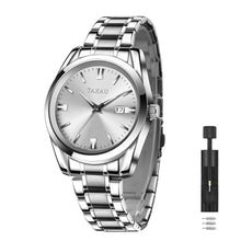 Load image into Gallery viewer, Taxau Mens Silver Watches Luxury Silver Watch for Men Waterproof Analog Quartz Stainless Steel Men s Dress Watches Minimalist Casual Wrist Watch Large Face with Day Date Relojes para Hombres

