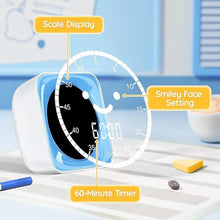 Load image into Gallery viewer, 60-Minute Visual Timer for Kids Digital Visual Countdown Timer for Kids Toddler for School Classroom, Time Management Tool with Silent Operation, Blue &amp; White
