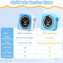 Load image into Gallery viewer, 60-Minute Visual Timer for Kids Digital Visual Countdown Timer for Kids Toddler for School Classroom, Time Management Tool with Silent Operation, Blue &amp; White
