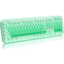 Load image into Gallery viewer, Wired Backlit Keyboard, Full Size USB Keyboard with Colorful Retro Keycaps, Numeric Keypad and Media Hotkey for Computer Desktop PC Laptop and Windows 7 8 10 11
