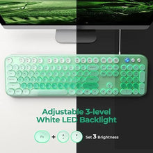 Load image into Gallery viewer, Wired Backlit Keyboard, Full Size USB Keyboard with Colorful Retro Keycaps, Numeric Keypad and Media Hotkey for Computer Desktop PC Laptop and Windows 7 8 10 11
