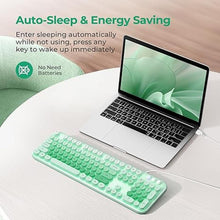 Load image into Gallery viewer, Wired Backlit Keyboard, Full Size USB Keyboard with Colorful Retro Keycaps, Numeric Keypad and Media Hotkey for Computer Desktop PC Laptop and Windows 7 8 10 11
