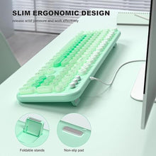 Load image into Gallery viewer, Wired Keyboard with Backlit, Light Up Computer Keyboards with Multimedia Keys, Full Size Wired Keyboard With Illuminated LED, Plug and Play, Anti-Wear Letters for Laptop, Desktop- Green Colorful
