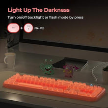 Load image into Gallery viewer, Wired Backlit Keyboard, USB Computer Keyboard with Retro Keycaps, Numeric Keypad and Media Hotkey for Office Desktop PC Laptop and Windows 7 8 10 11 (Pink Colorful)
