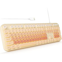 Load image into Gallery viewer, Wired Backlit Keyboard, Full Size 104-Key Retro Punk LED Backlit Keyboard with Colorful Round Keycaps for Desktop PC and Laptop
