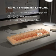 Load image into Gallery viewer, Wired Backlit Keyboard, Full Size 104-Key Retro Punk LED Backlit Keyboard with Colorful Round Keycaps for Desktop PC and Laptop
