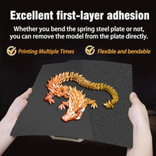 Load image into Gallery viewer, SAHVAIM Double Sided Black PEI Build Plate for Bambu Lab X1/X1C/X1E/P1P/P1S/A1, Smooth PEI+Textured PEI Spring Steel Sheet Plate Flexible Platform 257x257mm for Bambu Labs 3D Printers.
