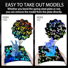 Load image into Gallery viewer, Sahvaim 310x315m K1 Max Build Plate,Upgraded H1H Build Plate Smooth Holographic Flake+Star Spring Steel Print Bed for K1 Max/Ender-3 V3 Plus 3D Printer(no Magnetic Base).
