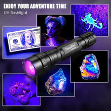 Load image into Gallery viewer, UniqueFire 501B 365nm UV Black Light Flashlight Mini, 365nm uv Flashlight Powerful UV LED Pocket Flash Light, Detector for Pet Urine, Fluorescent Agents, Paper Currency, Antique Jade
