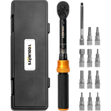 Load image into Gallery viewer, 13PCS Torque Wrench Set, Dual-Direction Drive Click Wrench with Allen socket, Mountain Bike Motorcycle Multi-Tool (2-20 Nm 0.1nm 72-Tooth)
