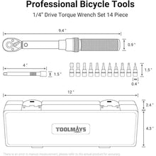 Load image into Gallery viewer, 13PCS Torque Wrench Set, Dual-Direction Drive Click Wrench with Allen socket, Mountain Bike Motorcycle Multi-Tool (2-20 Nm 0.1nm 72-Tooth)
