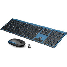 Load image into Gallery viewer, Wireless Keyboard and Mouse, Vssoplor 2.4GHz Rechargeable Compact Quiet Full-Size Keyboard and Mouse Combo with Nano USB Receiver for Windows, Laptop, PC, Notebook-Sapphire Blue
