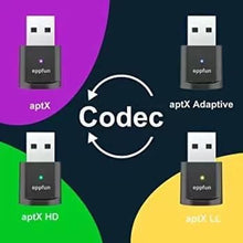 Load image into Gallery viewer, eppfun USB Bluetooth Adapter for PS5, Bluetooth Audio Adapter with APTX Low Latency &amp; aptX-Adaptive, Wireless Audio Transmitter to Connect Dual Wireless Headphones &amp; Earbuds
