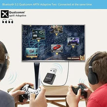 Load image into Gallery viewer, eppfun USB Bluetooth Adapter for PS5, Bluetooth Audio Adapter with APTX Low Latency &amp; aptX-Adaptive, Wireless Audio Transmitter to Connect Dual Wireless Headphones &amp; Earbuds
