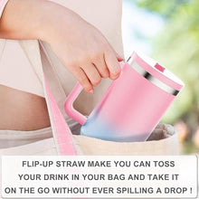 Load image into Gallery viewer, 40 oz Tumbler with Handle and Flip Straw Lid - Upgraded Insulated Traveler Tumblers with Lids Straws Vacuum Leak Proof Stainless Steel 40oz Cup Mug Gifts for Men Women Him Her (Sweet Taffy)
