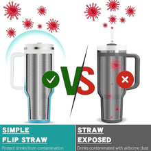 Load image into Gallery viewer, 40 oz Tumbler with Handle and Flip Straw Lid - Upgraded Insulated Traveler Tumblers with Lids Straws Vacuum Leak Proof Stainless Steel 40oz Cup Mug Gifts for Men Women Him Her (Clouds Sky)
