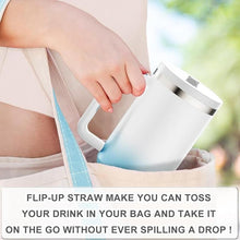 Load image into Gallery viewer, 40 oz Tumbler with Handle and Flip Straw Lid - Upgraded Insulated Traveler Tumblers with Lids Straws Vacuum Leak Proof Stainless Steel 40oz Cup Mug Gifts for Men Women Him Her (Clouds Sky)
