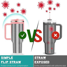 Load image into Gallery viewer, 40 oz Tumbler with Handle and Flip Straw Lid - Upgraded Insulated Traveler Tumblers with Lids Straws Vacuum Leak Proof Stainless Steel 40oz Cup Mug Gifts for Men Women Him Her (Sakura)
