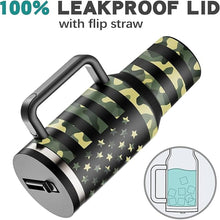 Load image into Gallery viewer, 40 oz Tumbler with Handle and Flip Straw Lid Insulated Traveler Tumblers with Lids Straws Vacuum Leak Proof Stainless Steel 40oz Cup Mug Gifts for Men Women Him Her (Camouflage Flag)

