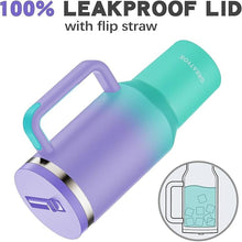 Load image into Gallery viewer, 40 oz Tumbler with Handle and Flip Straw Lid - Upgraded Insulated Traveler Tumblers with Lids Straws Vacuum Leak Proof Stainless Steel 40oz Cup Mug Gifts for Men Women Him Her (Mermaid)
