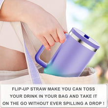 Load image into Gallery viewer, 40 oz Tumbler with Handle and Flip Straw Lid - Upgraded Insulated Traveler Tumblers with Lids Straws Vacuum Leak Proof Stainless Steel 40oz Cup Mug Gifts for Men Women Him Her (Mermaid)
