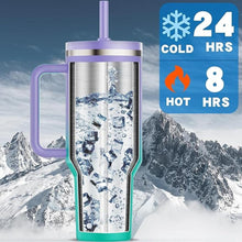 Load image into Gallery viewer, 40 oz Tumbler with Handle and Flip Straw Lid - Upgraded Insulated Traveler Tumblers with Lids Straws Vacuum Leak Proof Stainless Steel 40oz Cup Mug Gifts for Men Women Him Her (Oasis)
