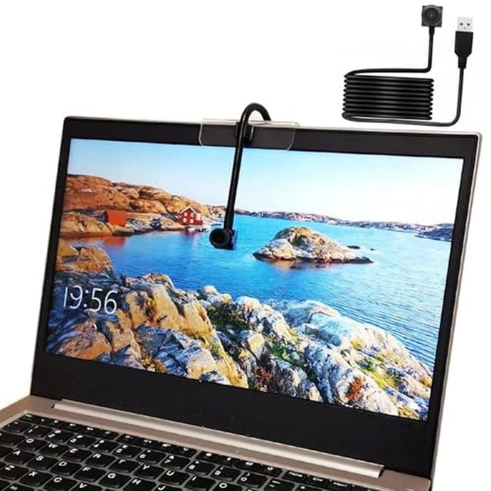 Yoidesu USB Center Webcam for PC, 4K 15fps 8MP Eye Webcam with Built in Mic, Auto Focus Eye to Cam Conference Camera Plug and Play Middle Screen Webcam for PC Laptop Video Calls