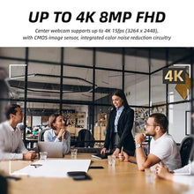 Load image into Gallery viewer, Yoidesu USB Center Webcam for PC, 4K 15fps 8MP Eye Webcam with Built in Mic, Auto Focus Eye to Cam Conference Camera Plug and Play Middle Screen Webcam for PC Laptop Video Calls
