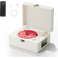 Load image into Gallery viewer, Rechargeable Leather CD Player with Speakers, Bluetooth Transmitter, Festival Gift, BGM Player for Home Decor., white
