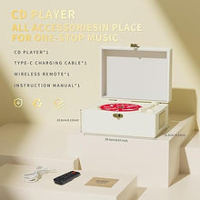 Load image into Gallery viewer, Rechargeable Leather CD Player with Speakers, Bluetooth Transmitter, Festival Gift, BGM Player for Home Decor., white

